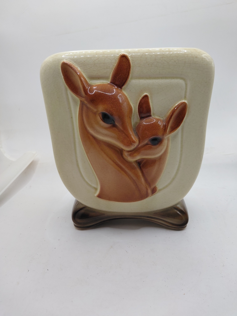 Vintage 1950s Royal Copley Deer Fawn Ceramic Vase Planter